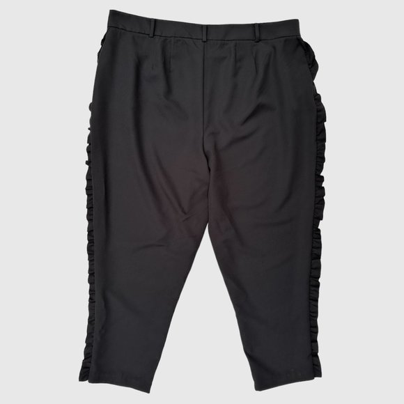 Eloquii Women's Ruffle Dress Pants Black Plus Size 24 - Picture 4 of 7